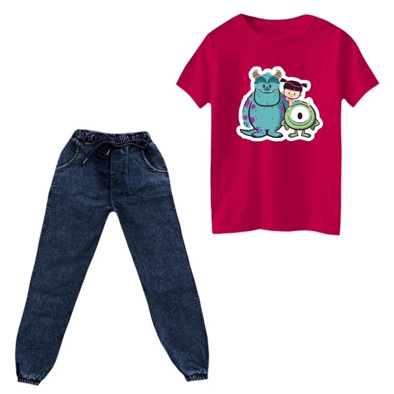 ست تی‌شرت و شلوار پسرانه مدل کارخانه هیولاها