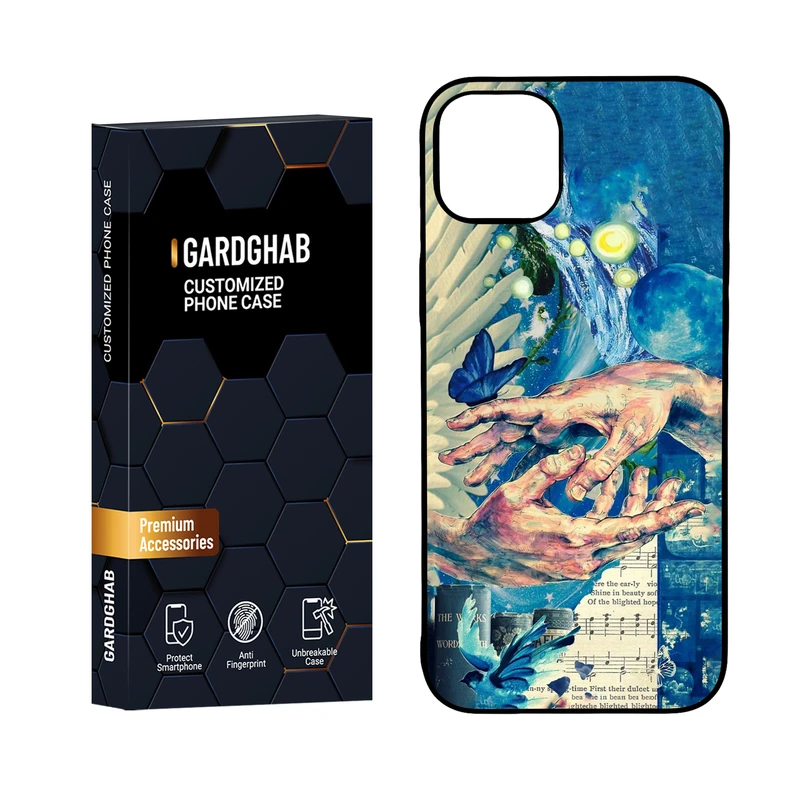 کاور گارد قاب مدل پشت گلس هنری مناسب برای گوشی موبایل اپل iPhone 15 Plus