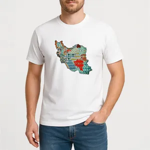 تی‌شرت آستین کوتاه مردانه مدل نقشه ایران کد 02