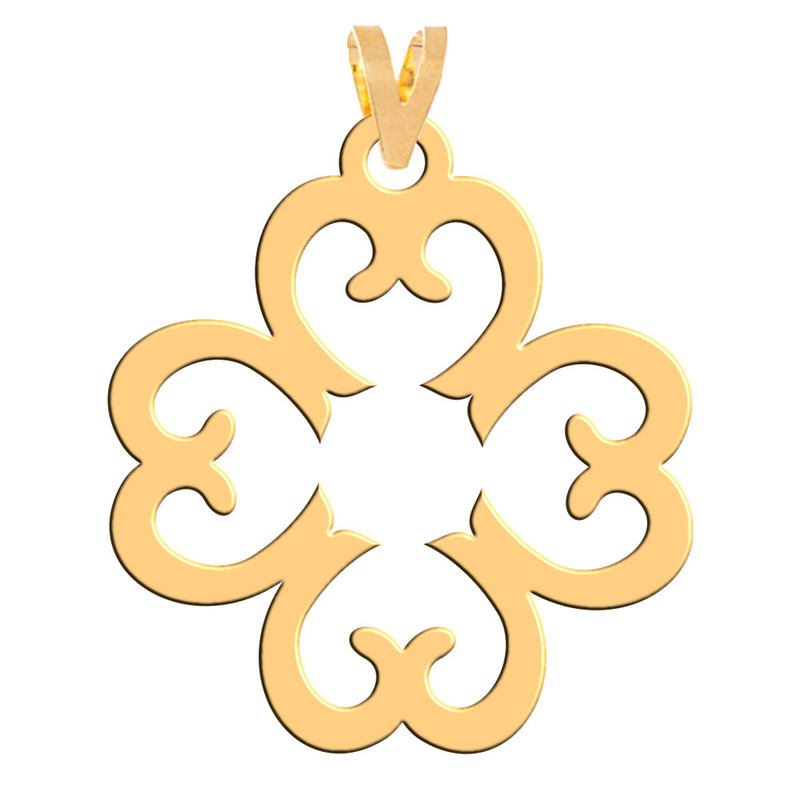 آویز گردنبند طلا 18 عیار زنانه فرشته مدل طرح گل WNL-000220