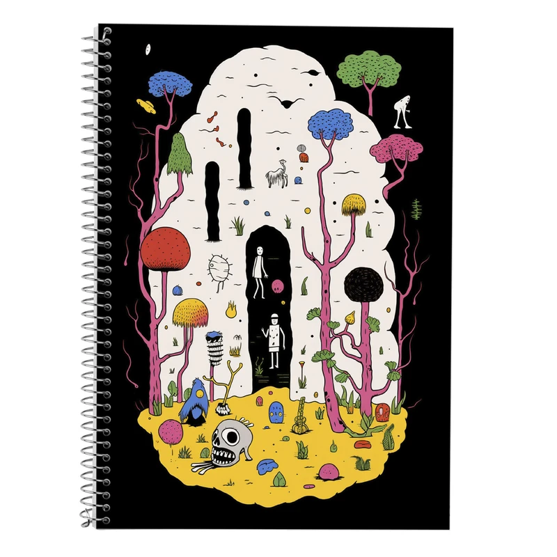 دفتر زبان 50 برگ مدوپد مدل سه خط طرح Ghibli کد DF2428