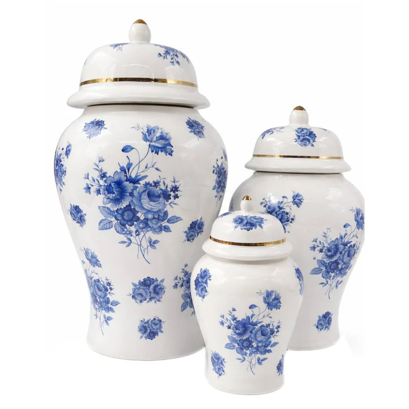 بانکه مدل جینجر جار طرح گل کد 1مجموعه 3 عددی