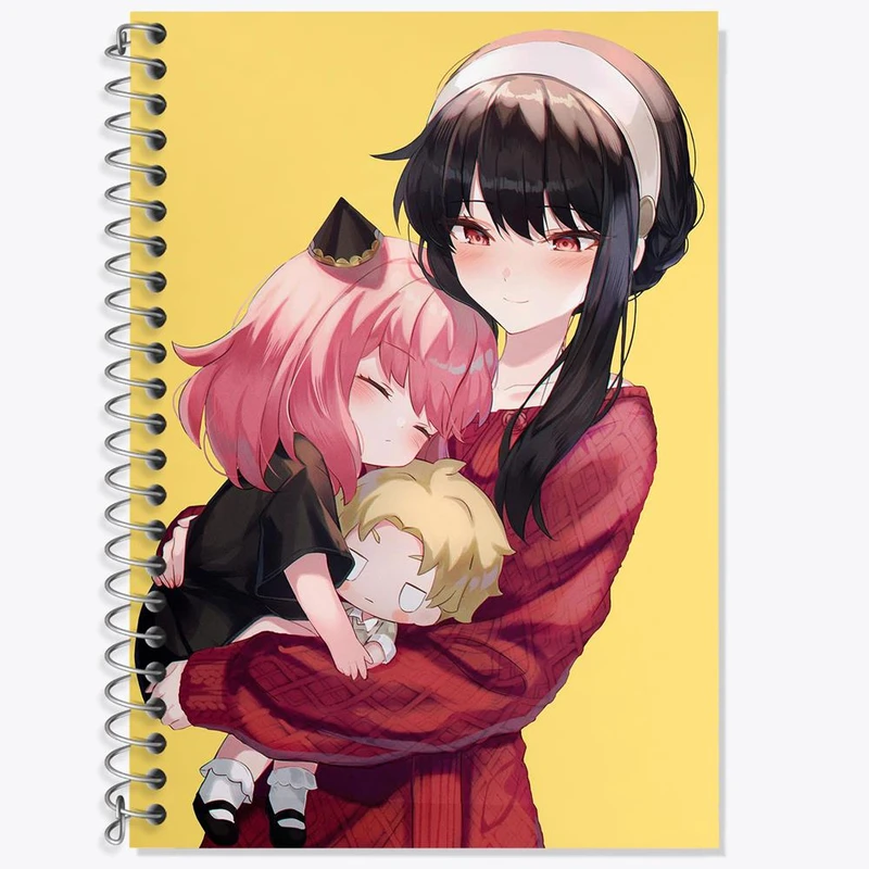 دفتر زبان 50 برگ خندالو مدل دو خط طرح خانواده فورجر انیمه اسپای ایکس فمیلی Spy x Family کد 17660