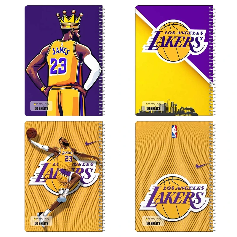 دفتر نقاشي 50 برگ کارنيکا طرح لیکرز Lakers کد 47122 مجموعه 4 عددی