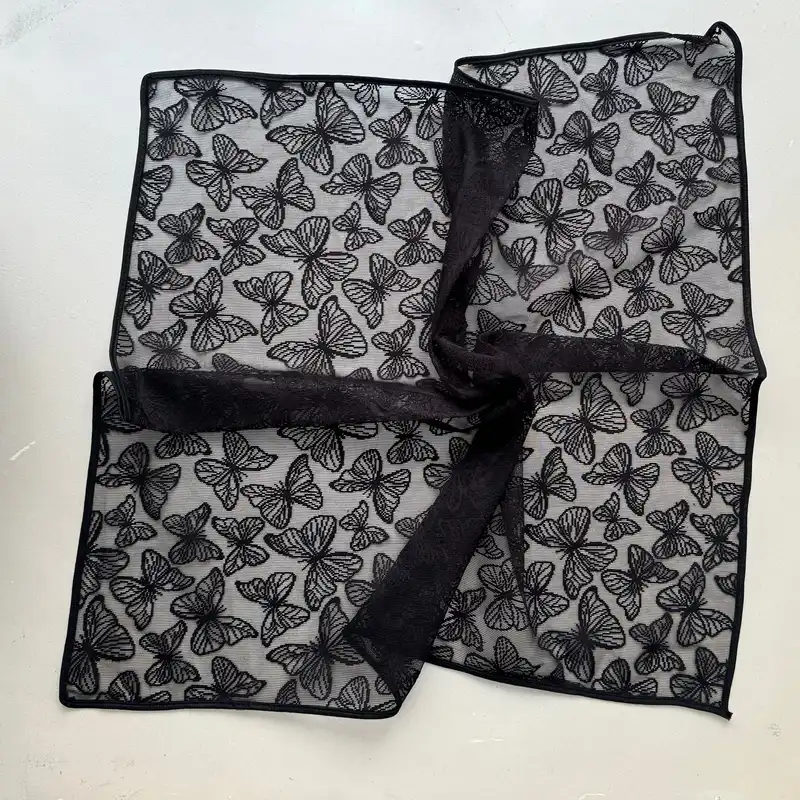 روسری زنانه مدل توری پروانه ای قواره 70