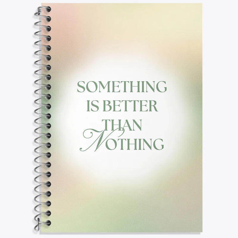 دفتر زبان 50 برگ خندالو مدل سه خط طرح Something Is Better Than Nothing کد N2359