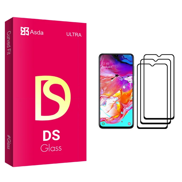 محافظ صفحه نمایش آسدا مدل DS مناسب برای گوشی موبایل سامسونگ Galaxy A70 بسته سه عددی