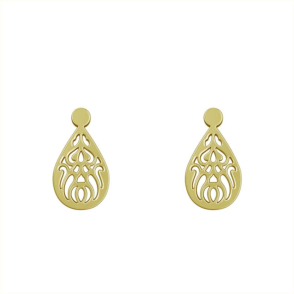 گوشواره طلا 18 عیار زنانه مدوپد مدل هندسی کد GA1-11765 -  - 2