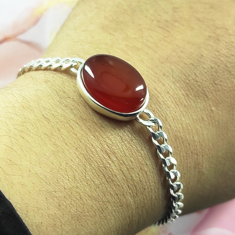 دستبند نقره زنانه سلین کالا مدل عقیق کد Mps-7