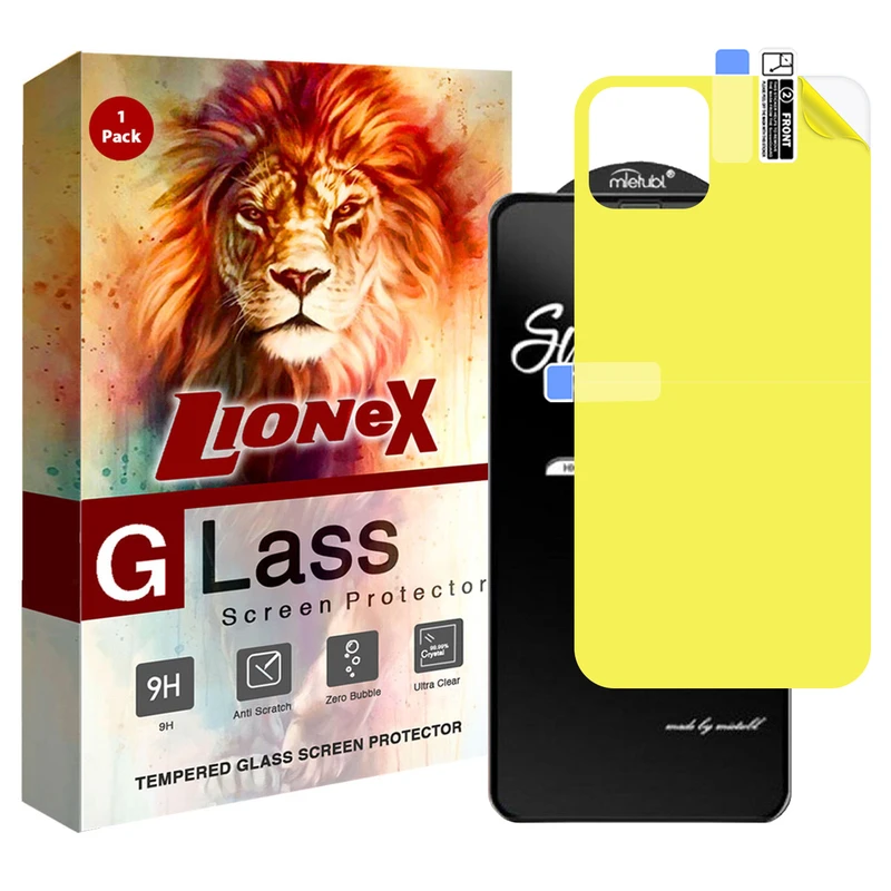 محافظ صفحه نمایش لایونکس مدل 2SN مناسب برای گوشی موبایل اپل iPhone 12 به همراه محافظ پشت گوشی