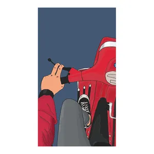 برچسب لپ تاپ پویا مارکت طرح وسپا سوار کد 3493