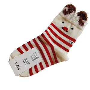 جوراب ساق بلند دخترانه مدل کریسمسی کد 04