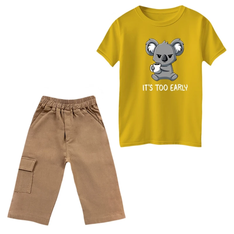 ست تی‌شرت و شلوارک پسرانه مدل کوالا عصبانی