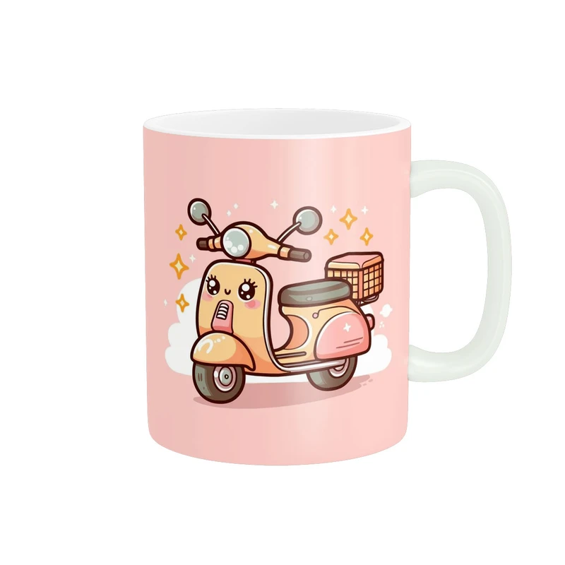 ماگ پاد آفرین مدل موتور کیوت دخترانه طرح عروسکی کد 2128