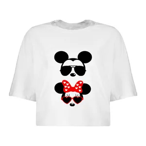 کراپ‌تاپ آستین کوتاه زنانه مدل میکی موس ها کد L90 S