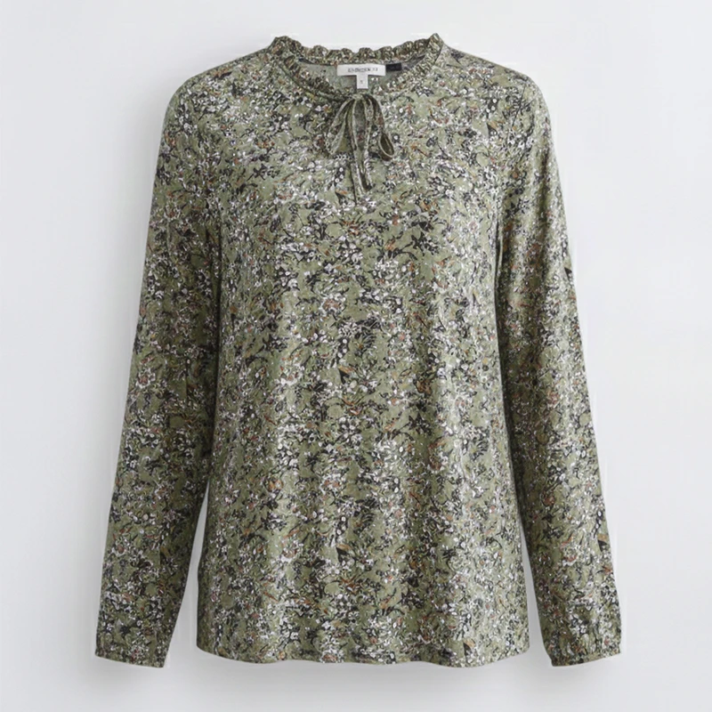 بلوز آستین بلند یقه بندی زنانه ال سی وایکیکی مدل SEP-TEREGIYIM007