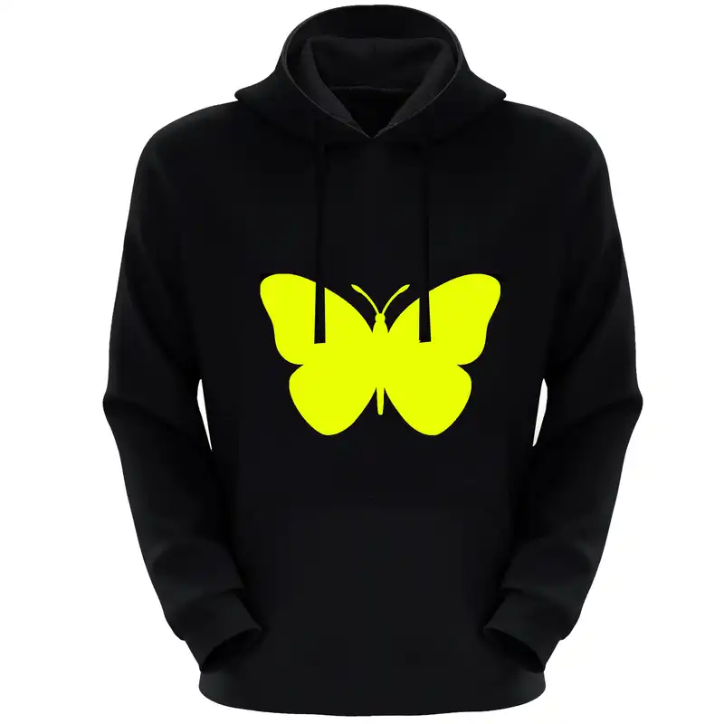 هودی زنانه مدل پروانه E1567 رنگ مشکی