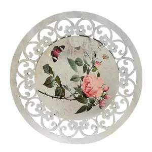 زیرقابلمه ای مدل چوبی گلدار کد 123