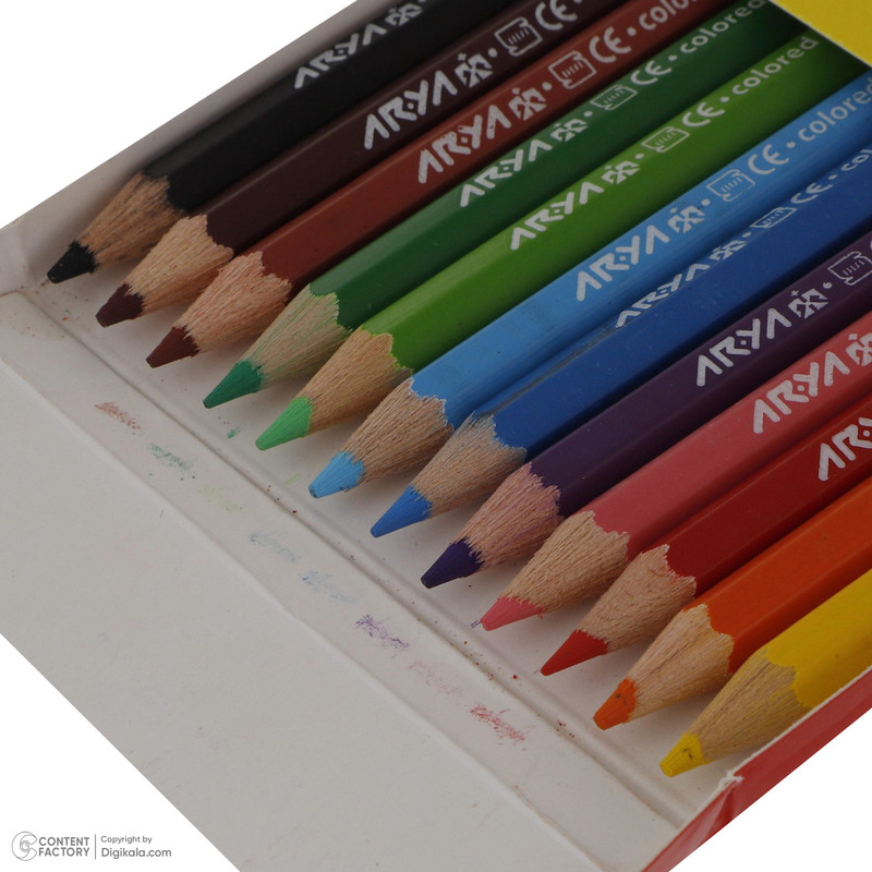 مداد رنگی 12 رنگ آریا مدل 3072