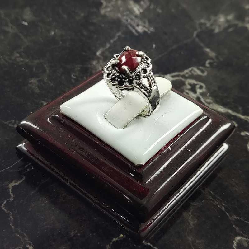 انگشتر دخترانه سلین کالا مدل عقیق طرح گل کد COD-20