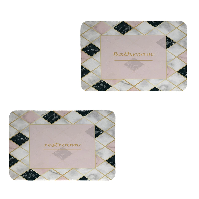   پادری طرح  Restroom & Bathroom کد 8669 سایز 60x40 سانتی متر مجموعه دو عددی