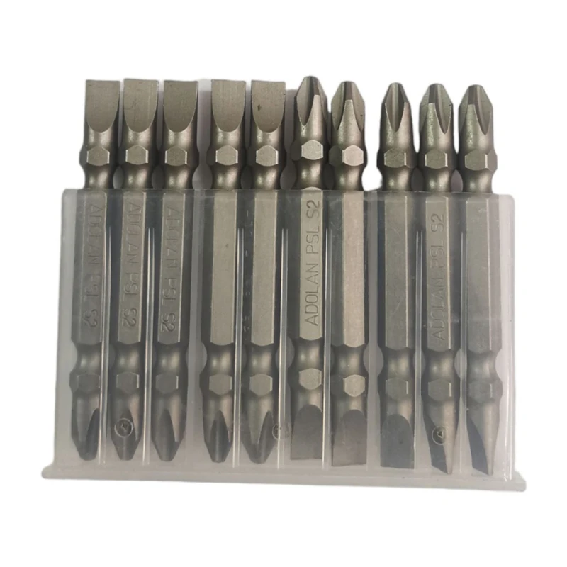 نوک پیچ گوشتی یک سر چهارسو یک سر دوسو مدل آهنربایی کد 11 بسته 10 عددی