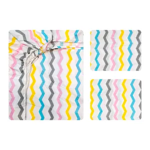 سرویس ملحفه آدنو مدل زیگزاگ کد CH72 دونفره 3تکه