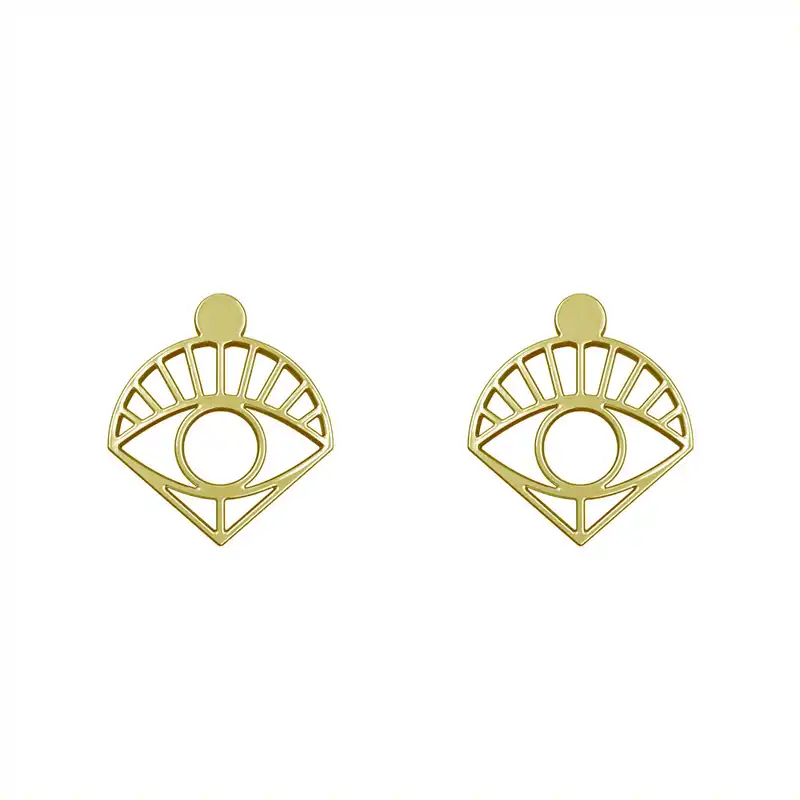 گوشواره طلا 18 عیار زنانه مدوپد مدل هندسی کد GA1-15008