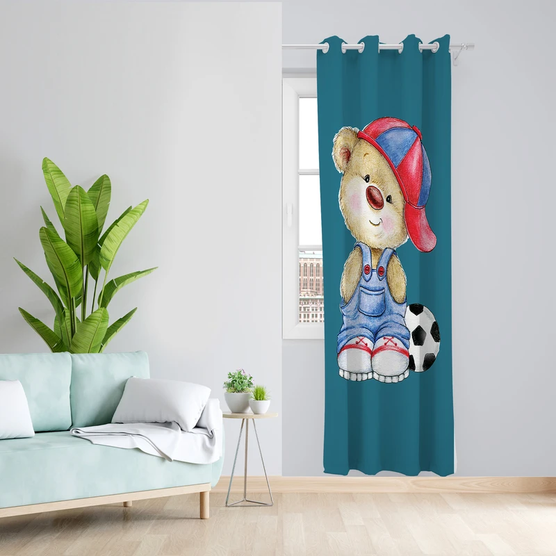 پرده طرح کودک مدل مخمل پانچی کد L 1001 abiiii L Z سایز 140x200 سانتی متر