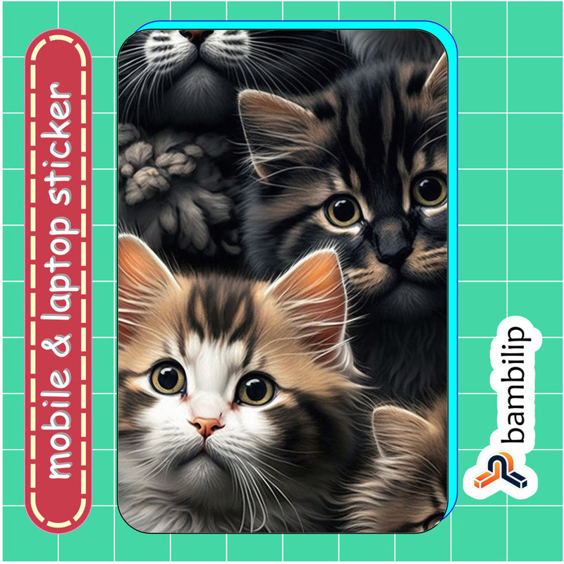استیکر بامبیلیپ مدل کارت عابر طرح گربه های سه بعدی کد 9620488