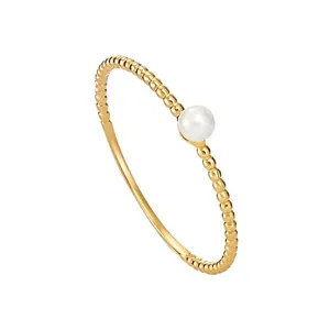  انگشتر طلا 18 عیار زنانه قیراط طرح مروارید کد GH2282