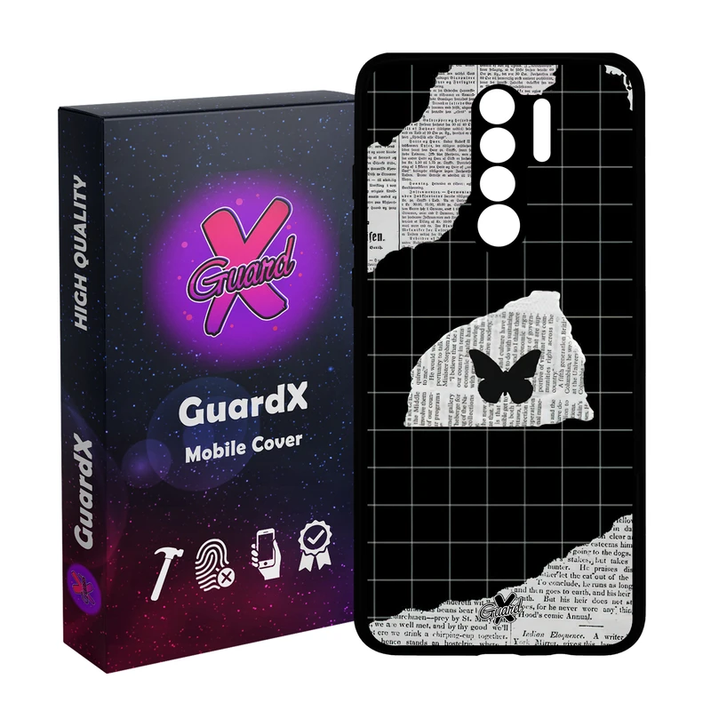 کاور گارد ایکس طرح پروانه مدل Glass10533 مناسب برای گوشی موبایل شیائومی Redmi 9/Redmi 9 Prime/Poco M2