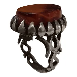 انگشتر نقره مردانه مدل عقیق یمنی کد AY2017