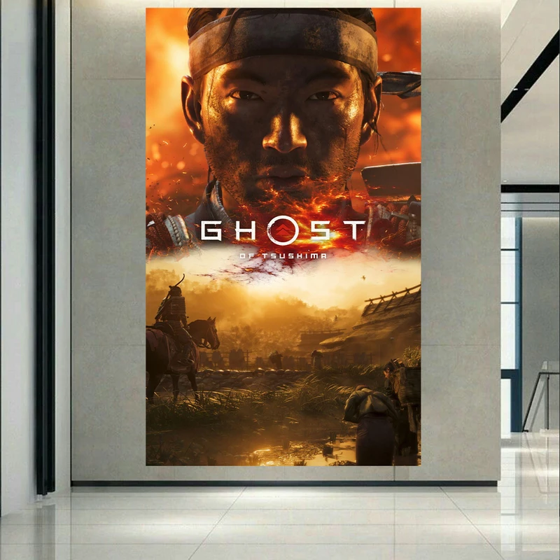 پوستر طرح سامورایی و Game مدل Ghost of Tsushima کد AR12910 