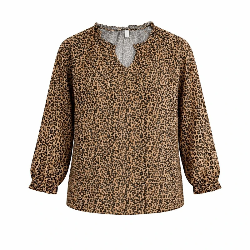 بلوز آستین بلند یقه هفت زنانه مدل پلنگ