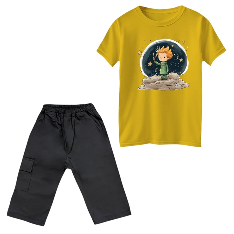 ست تی‌شرت و شلوارک پسرانه مدل شازده کوچولو و ستاره