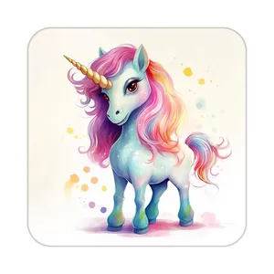 زیر لیوانی کاکتی طرح اسب تک شاخ و یونیکورن مدل mp33037