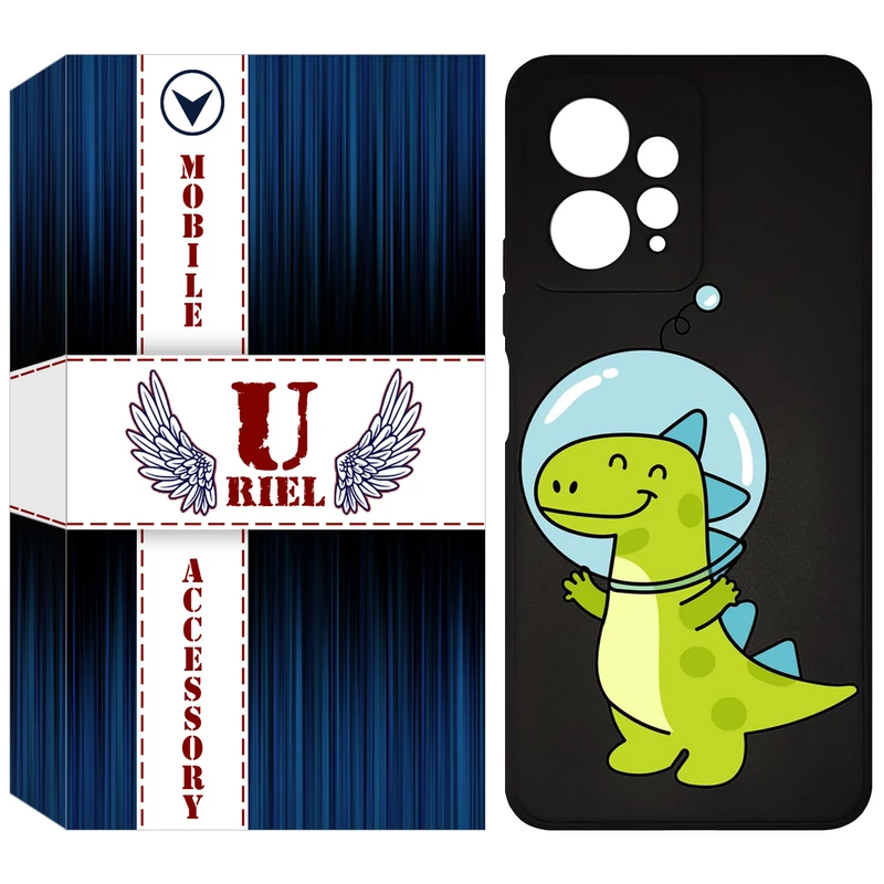 کاور یوریل قاب مدل KSH کد 62 طرح دایناسور فضانورد مناسب برای گوشی موبایل شیائومی Redmi Note 12 4G