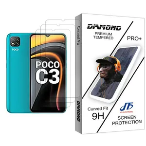 JF Diamond Glass MIX003 Screen Protector For Xiaomi Poco C3 Pack Of 3