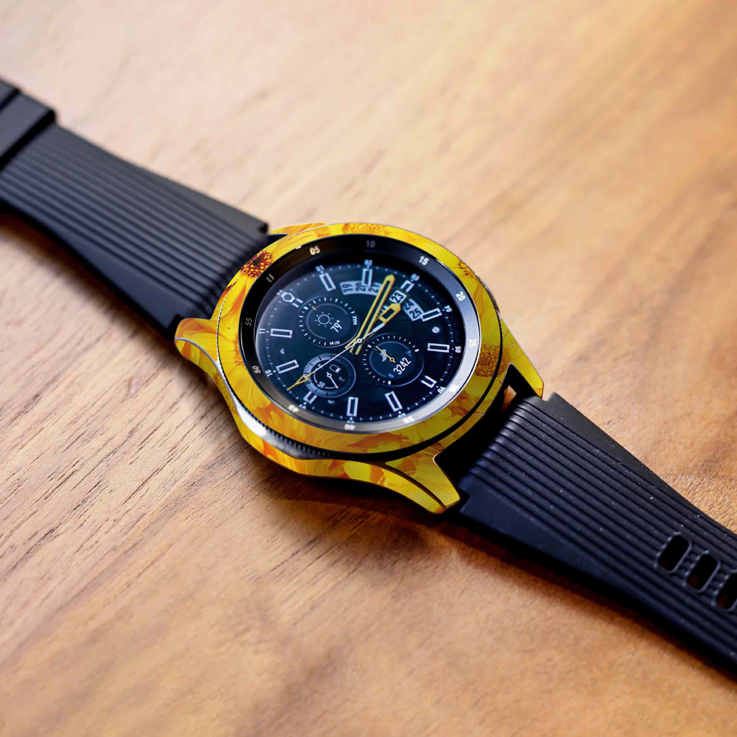 برچسب ماهوت طرح Yellow-Flower مناسب برای ساعت هوشمند سامسونگ Galaxy Watch 46mm