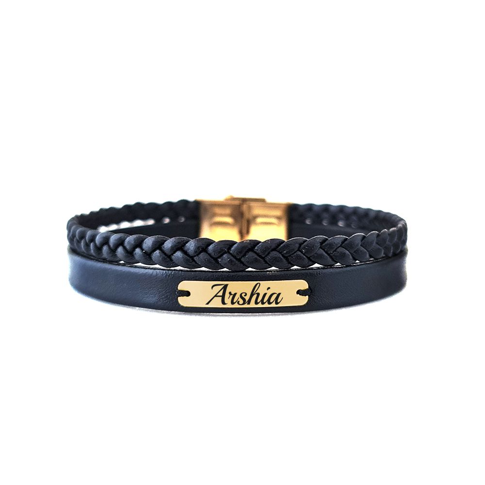 دستبند طلا 18 عیار مردانه لیردا مدل اسم ارشیا کد 006 ZXC
