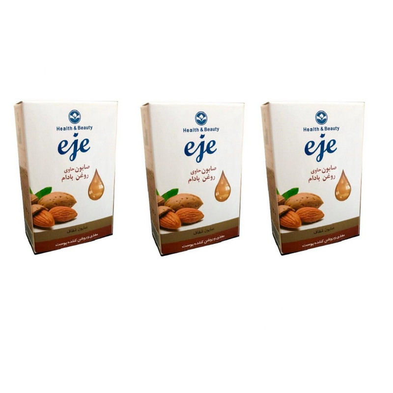 صابون شستشو اژه مدل ALMOND3 وزن 100 گرم مجموعه 3 عددی