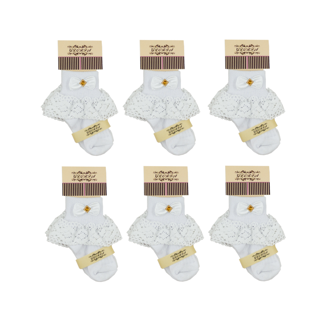 جوراب دخترانه گلوریا مدل 302 بسته 6 عددی