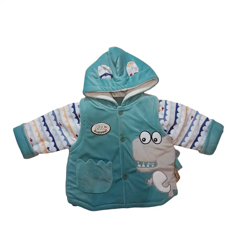 ست کاپشن و شلوار نوزادی طرح دایناسور مدل ASH413