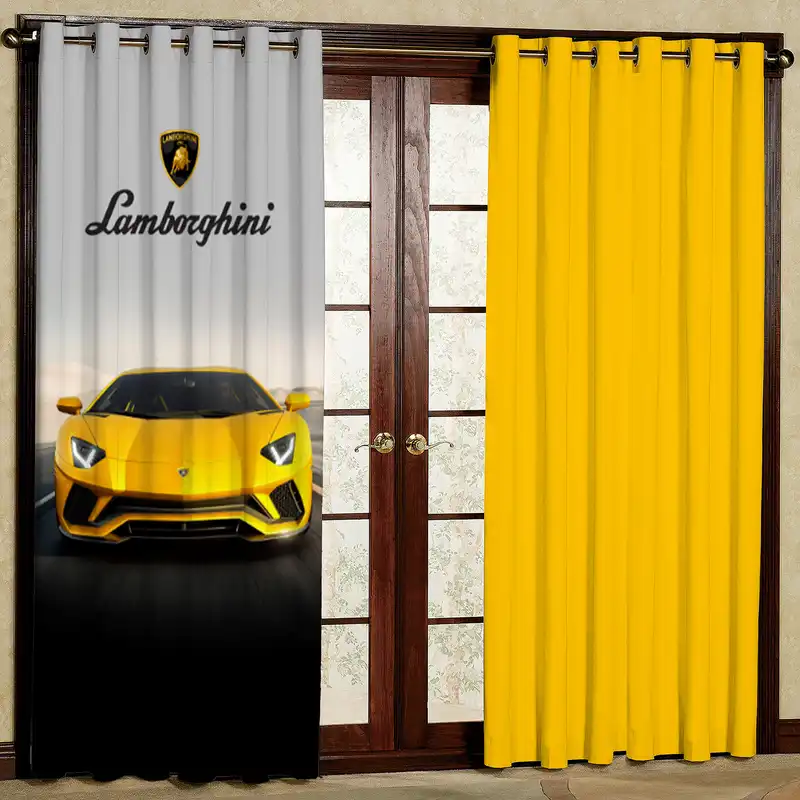 پرده مدل ماشین لامبورگینی و ساده مخمل پانچی کد 4381a سایز 200x140 سانتی متر