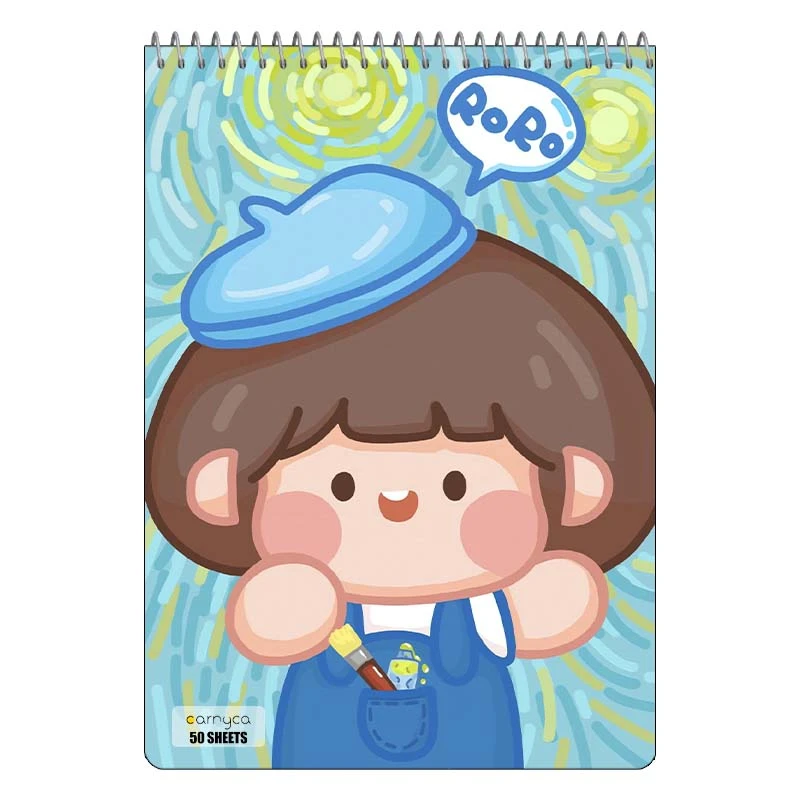 دفتر نقاشی 50 برگ سیمی کارنیکا طرح دختر خندون Smiling Girl کد 95716