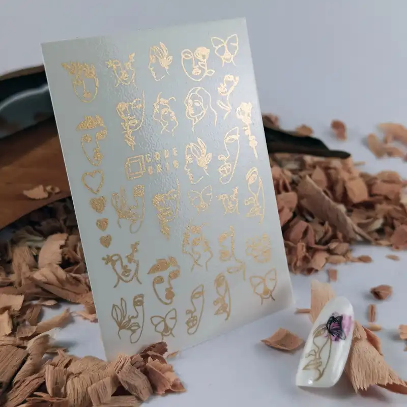 برچسب لنز ناخن مدل فانتزی کیوت مجموعه 24 عددی