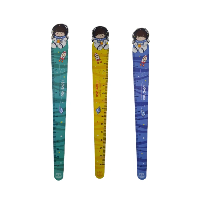 خط کش 15سانتی متری طرح فضانورد کد ۳۳۳ بسته ۳ عددی