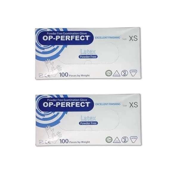 دستکش لاتکس اوپی پرفکت مدل 01x سایز ایکس اسمال مجموعه 2 عددی دستکش لاتکس اوپی پرفکت مدل 01x سایز ایکس اسمال مجموعه 2 عددی
