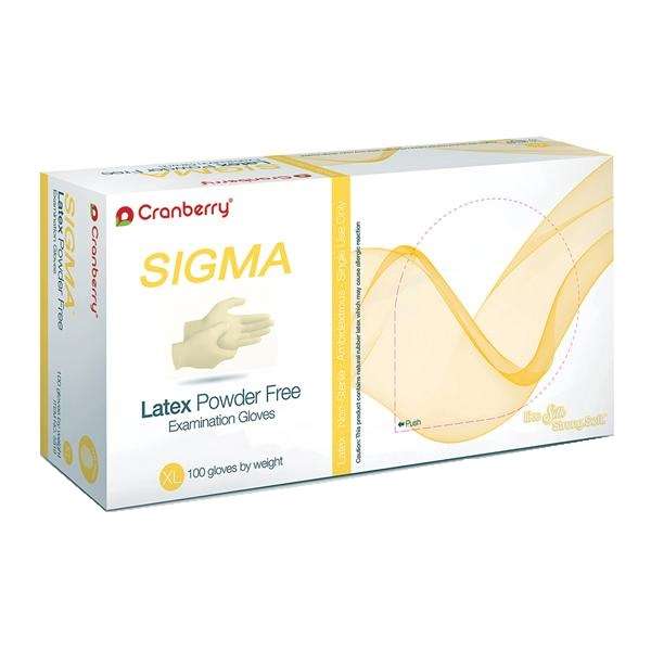 دستکش لاتکس کرنبری مدل SIGMA سایز XSmall بسته 100 عددی